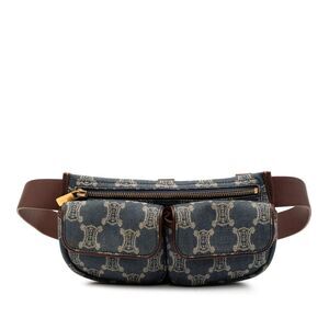 Celine Macadam Denim Double Pocket Belt Bag